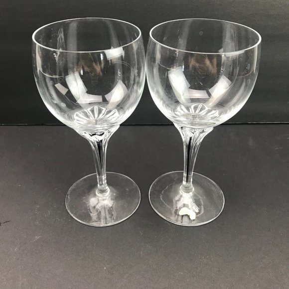 Clear Glass Set Of 2 Wine Glasses Drinking Cups